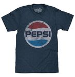 Tee Luv Pepsi T-Shirt - Faded Pepsi Cola Classic 70s Logo Shirt (Navy Heather) (3XL)