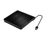 External CD DVD Drive, USB 3.0 Portable Slim CD DVD Drive Player Burner Writer Reader Rewriter, Optical Disc Drive for PC, Laptop and Desktop, Windows 7/8/10/11/XP/Mac OS