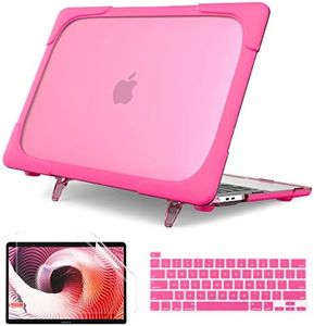 Batianda for New MacBook Pro 13 Case 2022 2020 Release (A2338 M1 M2/A2289/A2251), Heavy Duty Hard Shell with TPU Bumper Cover Kickstand Shockproof Function for MacBook Pro 13-inch Touch Bar, Rose