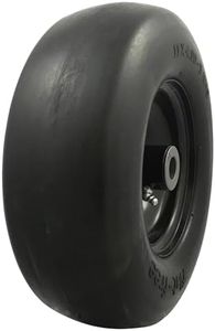 MARASTAR 00232 Universal Fit Flat Free 11 x4.00-5 Lawnmower Tire Assembly, 3.4" Centered Hub, 3/4" Bushing