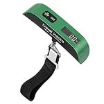 travel inspira Luggage Scale, Portable Digital Hanging Baggage Scale for Travel, Suitcase Weight Scale with Rubber Paint, 110 Pounds, Battery Included - Green