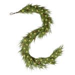 WBHome Real Touch Cypress Cedar & Pine Cone Evergreen Garland for Christmas Holiday Seasonal Outdoor/Indoor Home Decor, 6FT Long