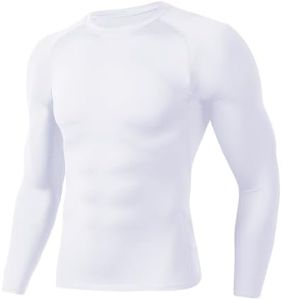 Compression Shirts for Men - Long Sleeve Black Workout Base Layer Athletic Gym Tops Quick Dry Running Undershirts
