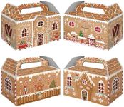 FRIDAY NIGHT Christmas Treat Boxes Gingerbread House Cardboard Cookie Goody Gable Candy Bags Cupcake Box for Treat Candy Goodies(12 Pcs)…