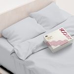 Mayfair Linen 100% Egyptian Cotton Queen Size Sheet Set - 800 Thread Count Sateen Weave Queen Sheets - 4 Pc Set - Hotel Luxury Bed Sheets - Deep Pocket - Easy Fit - Breathable & Cooling - Silver