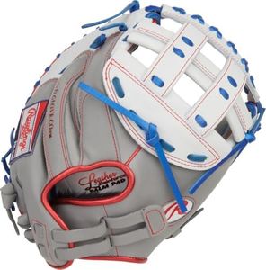Rawlings | Liberty Advanced Series Catcher's Mitt Softball Glove | 33" | Right Hand Throw | Grey/White/Royal