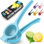 Zulay Premium Quality Metal Lemon Squeezer, Citrus Juicer, Manual Press for Extracting the Most Juice Possible - Light Blue