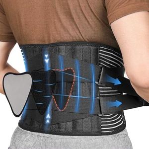 DynaSparx Back Braces for Lower Back Pain Relief with 7 Stays, Breathable Back Support Belt for Men/Women for work, Anti-skid lumbar support belt with 16-hole Mesh for sciatica(L)