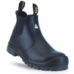 KPR Steel Toe Work Boots for Men Chelsea CSA Approved Waterproof Construction Safety Shoes, M706-Black-10