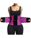 FeelinGirl Hourglass Waist Trainer for Women Cincher Tummy Control Body Shaper Purple Leopard Print XXL
