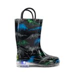 Western Chief Boys' Light-up Waterproof Rain Boot, Dinosaur Friends, 11 M US Little Kid