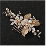 SWEETV Gold Wedding Hair Comb-Handm