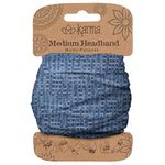 Karma Blue Basket Weave Headband for Women - Medium - Fabric Headband and Stretchy Hair Scarf - Blue