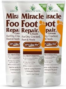 Miracle Foot Repair Cream (8 oz / 3-Pack) Repairs Dry Cracked Heels and Feet, 60% Pure UltraAloe Moisturizes, Softens, and Repairs