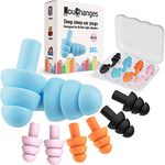 Ear Plugs for Sleep Soft Silicone Reusable, Earplugs for Sleeping Noise Cancelling(4Pairs) Multicoloured