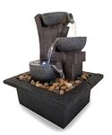 DANNER MANUFACTURING 03801 Aura Meditation Fountain with 3 Tiered LED Waterfall