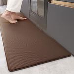 Color&Geometry Soft Kitchen Rug, Waterproof Cushioned Comfort Anti Fatigue Mat, 44x150cm Low Elastic Kitchen Floor Mat with Non-Slip Rubber Kitchen Runner Rug, Brown 17"x59"