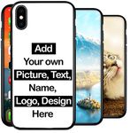 Personalised Phone Case for iPhone XR, Add Your Text, Picture, Designs, Business Logo on This Shockproof TPU Bumper back Cover Customised Gift idea for Birthday, Wedding, Anniversary, Special Moments