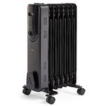 VonHaus Oil Filled Radiator 7 Fin – Oil Heater Portable Electric Free Standing 1500W for Home, Office, Any Room – Adjustable Thermostat, 3 Heat Settings, 4x Wheels, 1.5m Power Cable – 2 Year Warranty