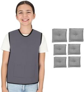 Special Supplies Weighted Sensory Compression Vest for Kids with Adjustable Weight Fit, Grey