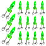 PalProt® 15PCS Fishing Bells for Rods - Fishing Pole Alarm Bell Catfishing Tackle | Clip on Green Light | Lighted Bobbers for Night Fishing Equipment Accessories