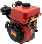 Go Kart Motor Engine,Diesel Engine, 3HP 196CC 4-Stroke Single Cylinder Air Cooled Diesel Motor, Manual Recoil Start Horizontal Shaft Engine for Go Kart, Lawn Mower, Power Generator, Wood Splitter