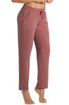 icyzone Women's Sweatpants Sport Joggers Pants Lounge Straight Leg Trousers with Pockets (M, Dusty Pink)