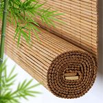 Natural Bamboo Roller Blind,Bamboo Blinds,Roman Roller Shades For Window/Door/Patio,Ceiling or Wall Installation,Light-Transmissive,Non-Transparent,All Installation Parts Included (60x80cm/24x32in)