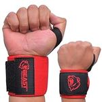 Beast Power Gear Wrist Wraps for Weightlifting 18” Premium Quality Wrist Support for Bodybuilding Heavy Duty Thumb Loop Powerlifting, Strength Training for Men and Women (Solid Red, 18")