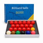JBB Billiard Snooker Balls Set, 22 Balls, 52.5mm (2 1/16 inches) Per Ball, AA Grade