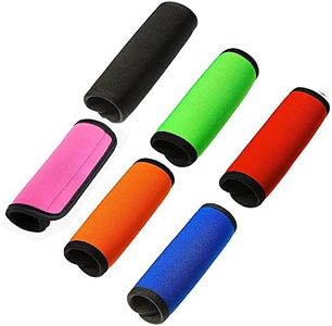 Neoprene Luggage Handle Wrap Grip, 6 PCS Solid Color Luggage Handle Wraps Detachable Handle Covers Handle Identifier for Luggage Suitcase Travel Bag Blue, Red, Black, Green, Orange, Yellow