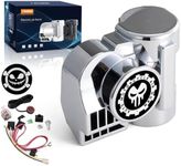 FARBIN Air Horn for Motorcycle Train Horns for Car Truck 150DB Super Loud Car Horn 12V with Button Compatible with Motorcycle with Horn Cover (12V, Silver Shell with Button)