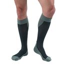 JOBST Sport Compression Socks, 20-30 mmHg, Knee High, X-Large, Black/Grey