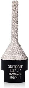 Tile Milling Chamfer Bit 1/4" - 1", Diamond Finger Sander Countersink Drill Bit, to Enlarge Bevel Edges & Holes in Porcelain Ceramic Granite Tiles, fit 5/8-11 Thread Angle Grinders, 6-25mm