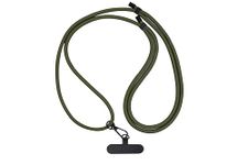 Muvtech Neck Strap with Patch for Crossbody/Hanging Around The Neck,Phone Chain/Leash Safety Strap for Smartphones|Adjustable Straps for Mobile Case, Cameras & ID, USB Drives. (ROPE, GREEN)