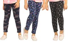 ARIEL Girls Cotton Printed Regular Fit Non-Transparent Ankle Length Leggings(AR-G-Leg-P3-1112-(bflo+bpr+navr)_011_Multicolor_11 Years - 12 Years)