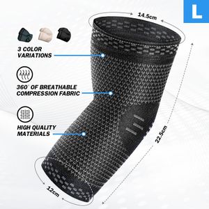 POWERLIX Elbow Support Brace, Black, Large – Compression Sleeve