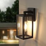 HLFVLITE Outdoor Wall Light Black Aluminum Exterior Wall Sconce for Porch, Entryway, Doorway, Patio and Garage - IP44 Waterproof, Max 60W E27 Outside Wall Lamp