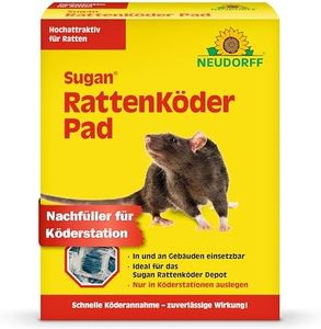Neudorff Sugan Ratten-Köder-Pad. Gebrauchsfertige Portionsköder mit Langzeitwirkung zur effektiven und sicheren Bekämpfung von Ratten. Nur in Köderstationen in und am Gebäude einsetzbar. 1x 200g