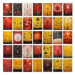 Wallgasm Warli Painting Poster Set - Set of 54, 4 x 6 Inches Posters Wall Decor Aesthetic Room Decor Item Traditional Indian Painting Posters | Posters for Bedroom, Livingroom Decor | Office Decor Item