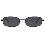 SOJOS Small Y2k Narrow Rectangle Sunglasses Womens Mens Retro 80s 90s Skinny Sunnies SJ1187, Black/Grey