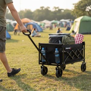 MoverX 70L Folding Trolley – Black, Lightweight Collapsible Cart