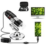 USB Microscope Camera 40X to 1000X, ByCainda Digital Microscope with Metal Stand & Carrying Case Compatible with Android Windows Linux Mac, Portable Microscope Camera for Kids Students Adults