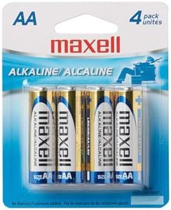 Maxell – 723465, Reliable AA Alkaline Battery - 10x Long-Lasting with 1.5V Performance with Mercury & Cadmium Free - Ideal for Wireless Keyboards, Mouse, Clocks, Flashlights & Toys - Pack of 4