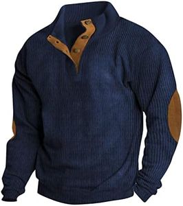 RTTUIOP Western Hoodies for Men - Country Western Wear Jackets with Aztec Ethnic Print, Vintage Top, Long Sleeve, Stand Collar, Button Down, Pullover Coat