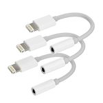 2 in 1 Headphone Adapter for iPhone, Apple MFi Certified Lightning to 3.5mm Headphone Audio Splitter, Adapter AUX Connector Charger Cable Replacement for iPhone 12/11/XR/XS/X/8/8 Plus/7/7 Plus (Black)