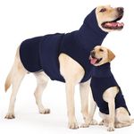 HEYWEAN Dog Anxiety Jacket with Calming Hood Anxiety Relief Vest with Ear Cover Dog Calming Coat Turtleneck for Thunder Fireworks Travel and Separation Anxiety Wrap Dog Anxiety Coat Reflective Strips