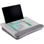 Kemendra Wood Portable Lap Laptop Desk with Pillow Cushion,Fits Up to 15.6 Inch Laptop,with Anti-Slip Strip&Storage Function for Home Office Students Use As Computer Laptop Stand,Book Tablet(Classic)