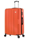 FLYMAX 29" Large Suitcases on 4 Wheels Lightweight Hard Shell Luggage Durable Check in Hold Luggage Built-in 3 Digit Combination 100 Litre Orange