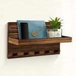 chezzlak décor Key Holder for Wall: Solid Pine Wall Hook Rack,Natural Wood Grain Rustic Farmhouse Decor for Home entryway Easy Installation Mail and Key Holder Organizer and Wall Mount Décor